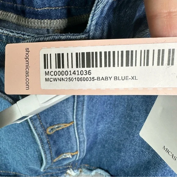 Nwt Micas Denim Mesh Patchwork High Waist denim and tulle Skirt - Picture 12 of 17